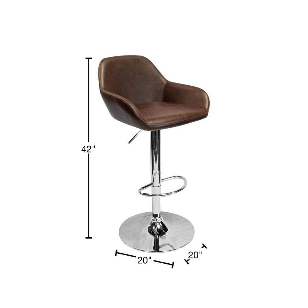 Best Master Furniture Happy Brown Adjustable Swivel Bar Stools (Set of 2) HY6334