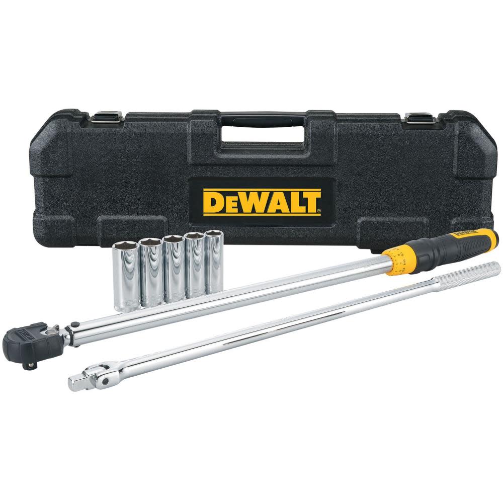 DEWALT 1/2 Drive Torque Wrench Tire Change Kit 7pc ;