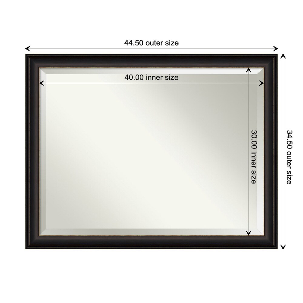 Beveled Wall Mirror   Trio Oil Rubbed Bronze Frame