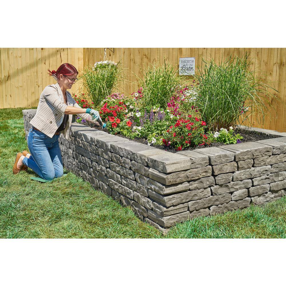 Pavestone Ladera 16 in. x 8 in. x 3 in. Greystone Concrete Retaining Wall Block (84-Piece28 Face FeetPallet) 11023034