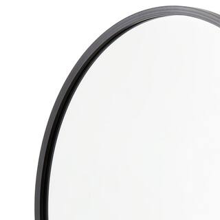 better bevel 30 in. W x 30 in. H Rubber Framed Round Bathroom Vanity Mirror in Black 19003