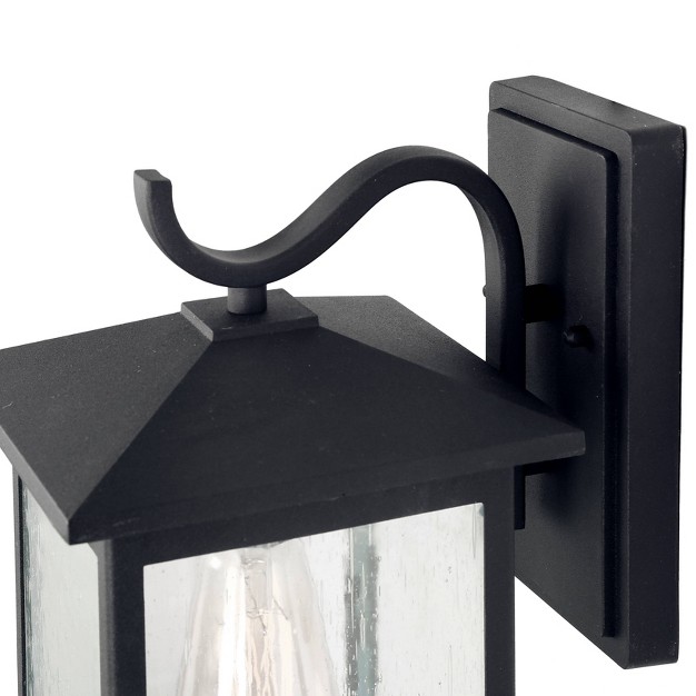 Metal seeded Glass Square Outdoor Wall Light Matte Black Lnc