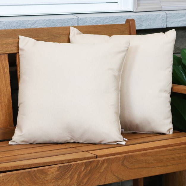 Sunnydaze Indoor outdoor Weather resistant Polyester Square Decorative Pillow Cover Only With Zipper Closures