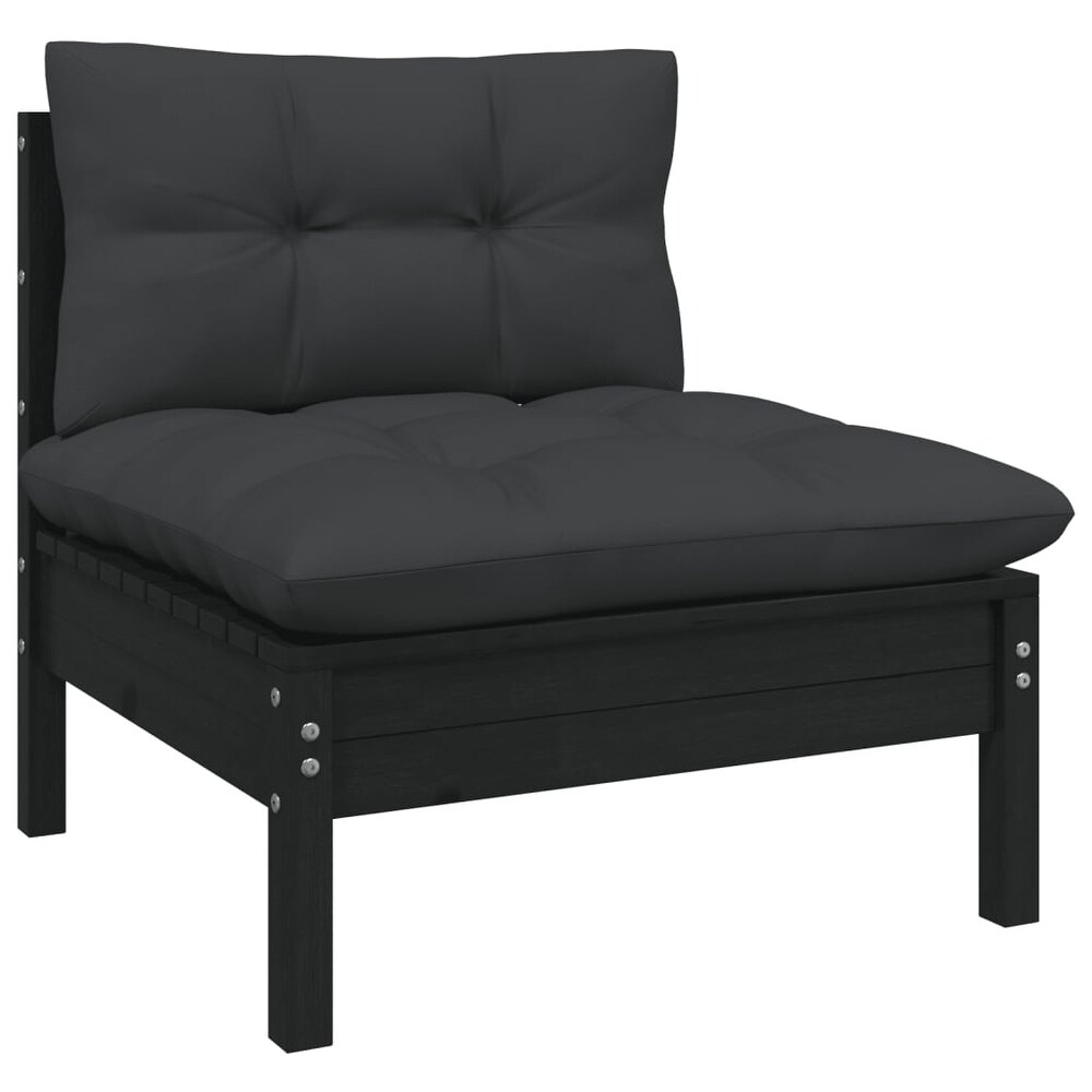 vidaXL Solid Pinewood Patio Lounge Set 8 Piece with Cushions Multi Colors