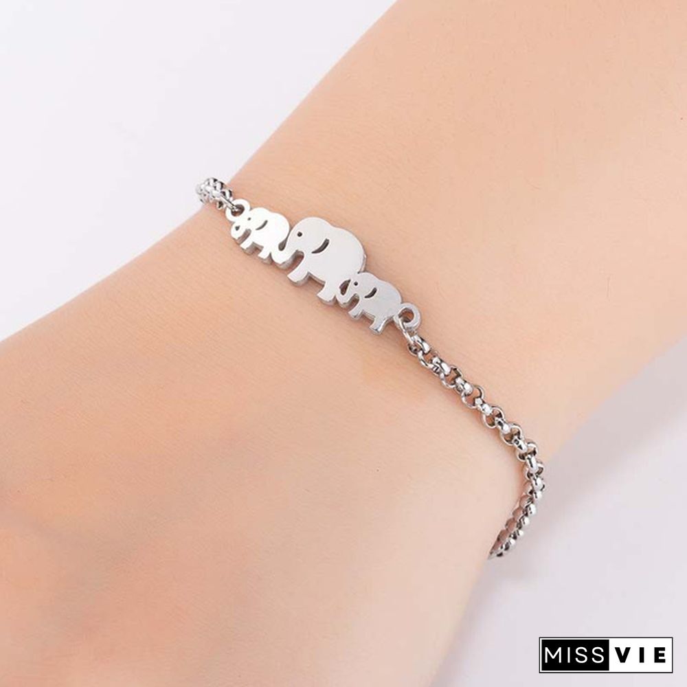 Elephant Bracelet Simple Lovely Jewelry Female Stainless Steel Jewelry Female Bracelet