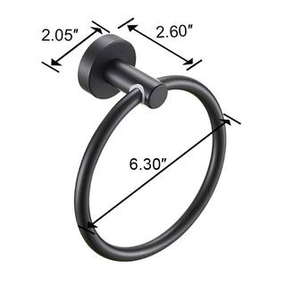 Towel Ring Matte Black Bath Hand Towel Ring Thicken Space Aluminum Round Towel Holder for Bathroom 2022-9-3-3