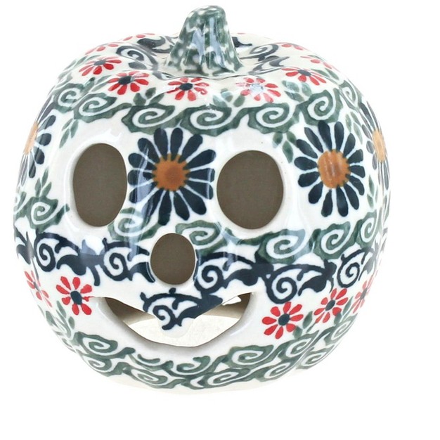 Blue Rose Polish Pottery A441 Andy Small Pumpkin Luminary