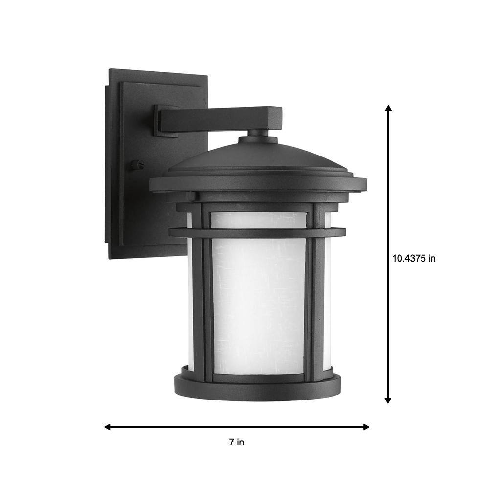 Progress Lighting Wish Collection 1-Light 10.4 in. Outdoor Textured Black LED Wall Lantern Sconce P6087-3130K9DI