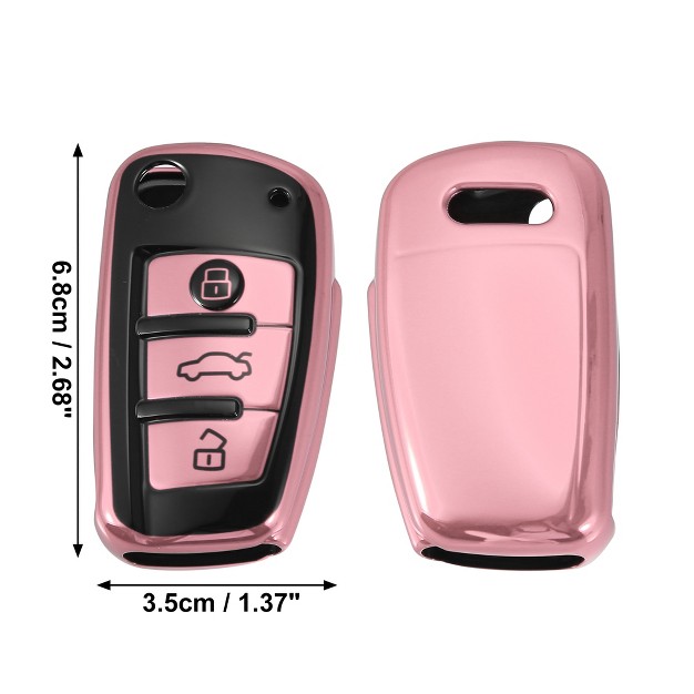 Unique Bargains 3 Button Remote With Keychain Key Fob Cover For Audi A1 A3 Q3 Q7