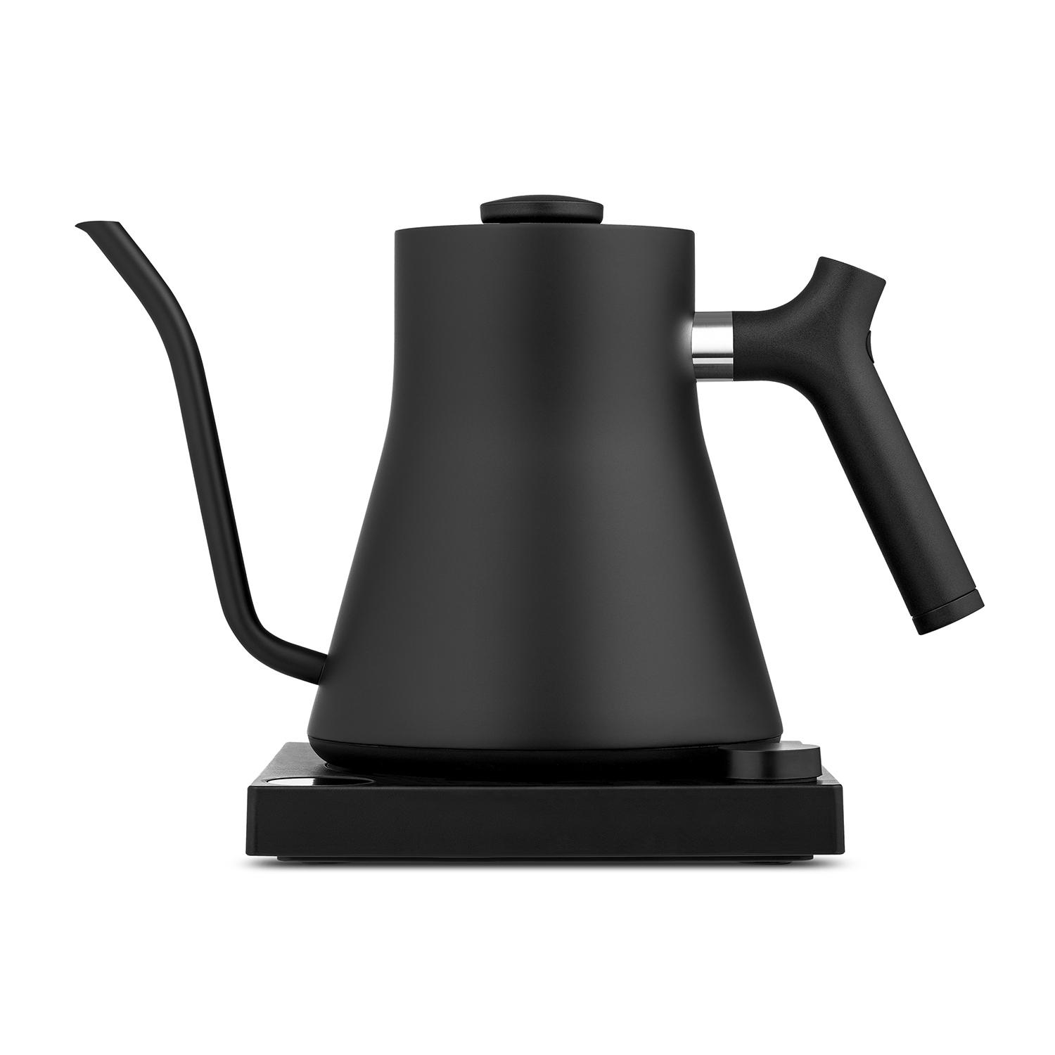 Fellow Stagg EKG Electric Gooseneck Kettle - Pour-Over Coffee and Tea Pot， Stainless Steel， Quick Heating， Matte Black， 0.9 Liter