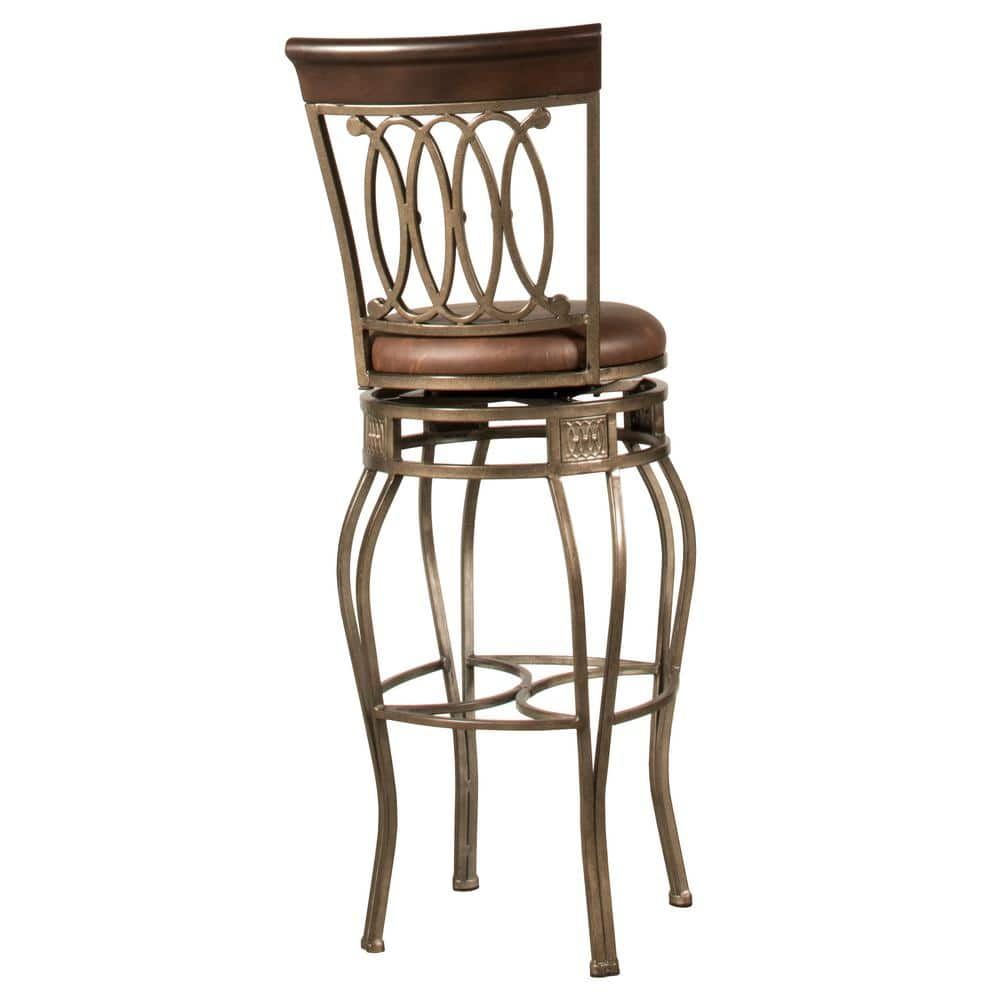 Hillsdale Furniture Montello 47.5 in. Old Steel Metal Bar Height Swivel Stool 41545H