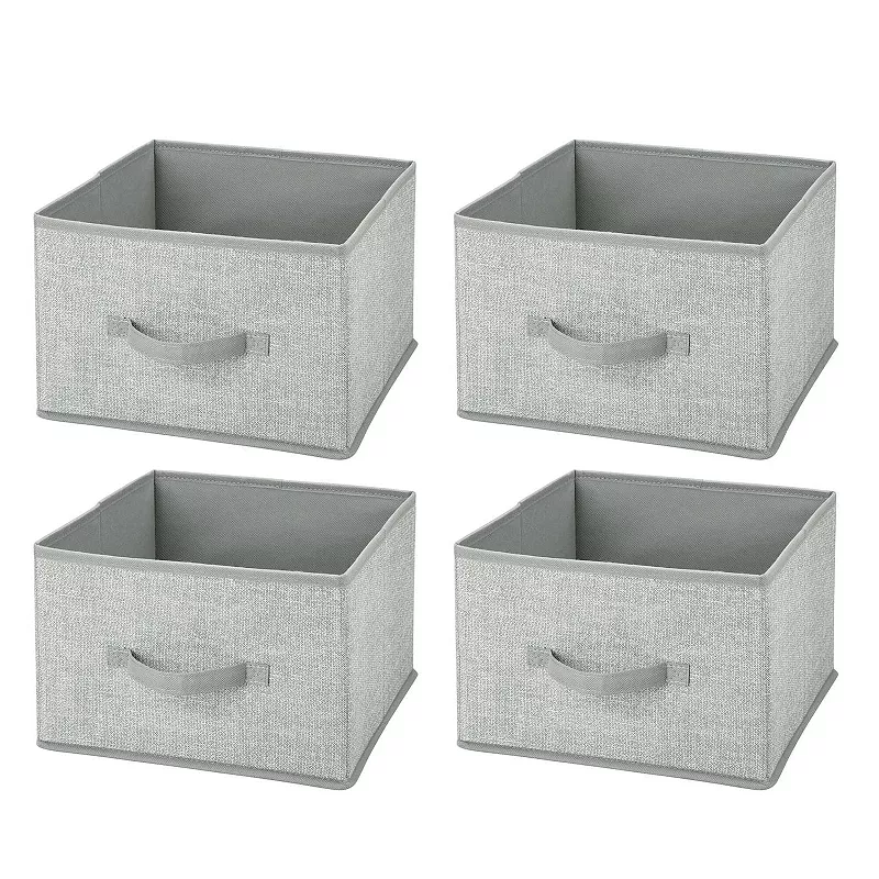 mDesign Soft Fabric Closet Storage Organizer Cube Bin - 4 Pack