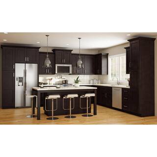 Home Decorators Collection Franklin Assembled 36x34.5x24 in. Plywood Shaker Lazy Suzan Base Corner Kitchen Cabinet Left in Stained Manganite EZR36SSL-FMG