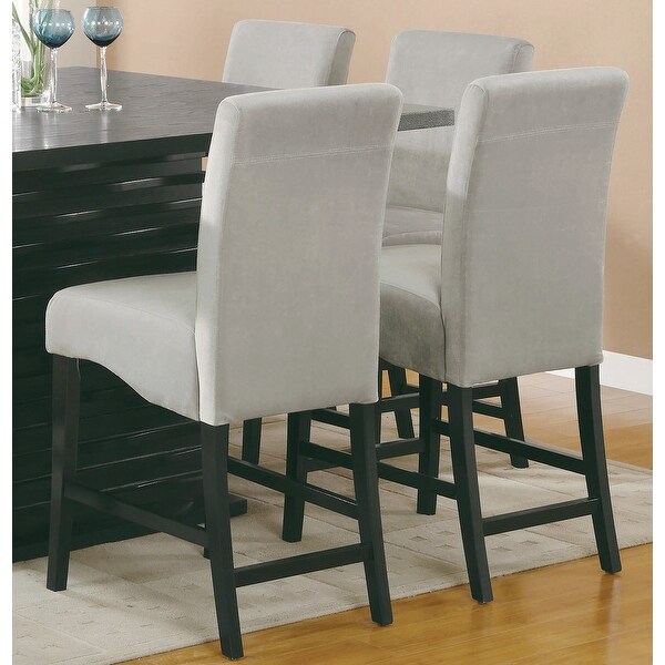 Classic Grey Upholstery with Black Finished Legs Counter Height Dining Stools (Set of 2)