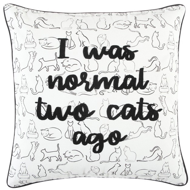 Oversize Cat Square Throw Pillow Cover Rizzy Home