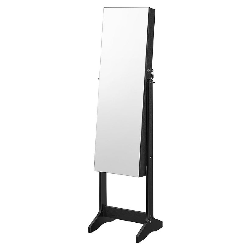 Mirror Jewelry Cabinet Armoire， Freestanding Lockable Storage Organizer Unit