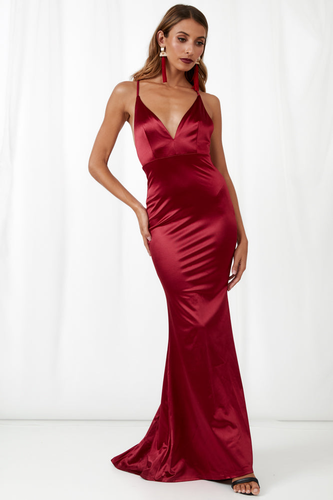 On Our Own Maxi Dress Maroon