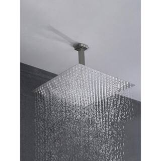 Nestfair 2-Spray Wall Bar Shower Kit with Shower Faucet and Hand Shower in Brushed Nickel DGP476N