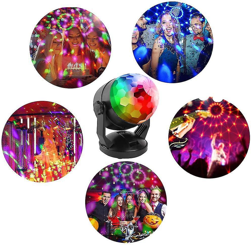 Mini Sound Activated Party Lights Battery Powered/usb Portable Rgb Disco Ball Light Dj Lighting Strobe Lamp 7 Modes Stage Par Light For Car Home Room