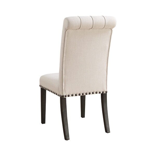 Set Of 2 Dining Chairs in Beige and Black Finish