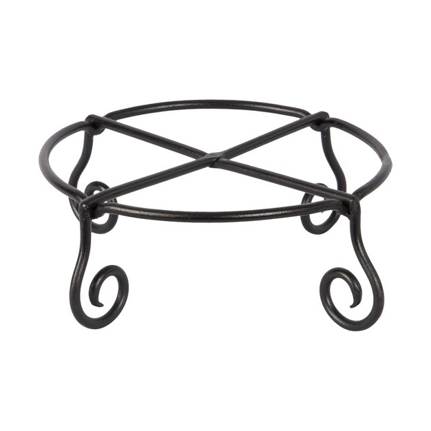 Small Short Piazza Iron Plant Stand Black Powder Coat Finish Achla Designs