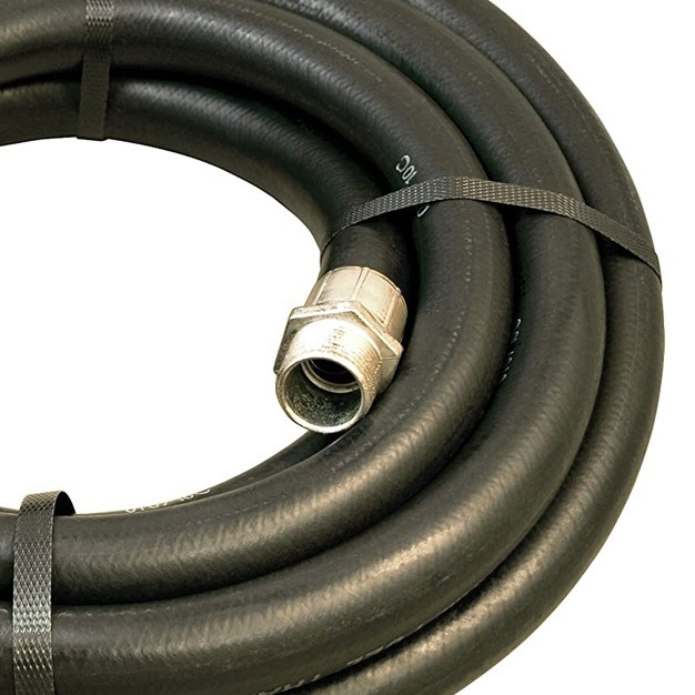 Apache 98108520 3 4 Inch Diameter 15 Foot Long Farm Fuel Transfer Hose With Male To Male Crimped Couplings And Anti Kink Strain Relief Springs Black