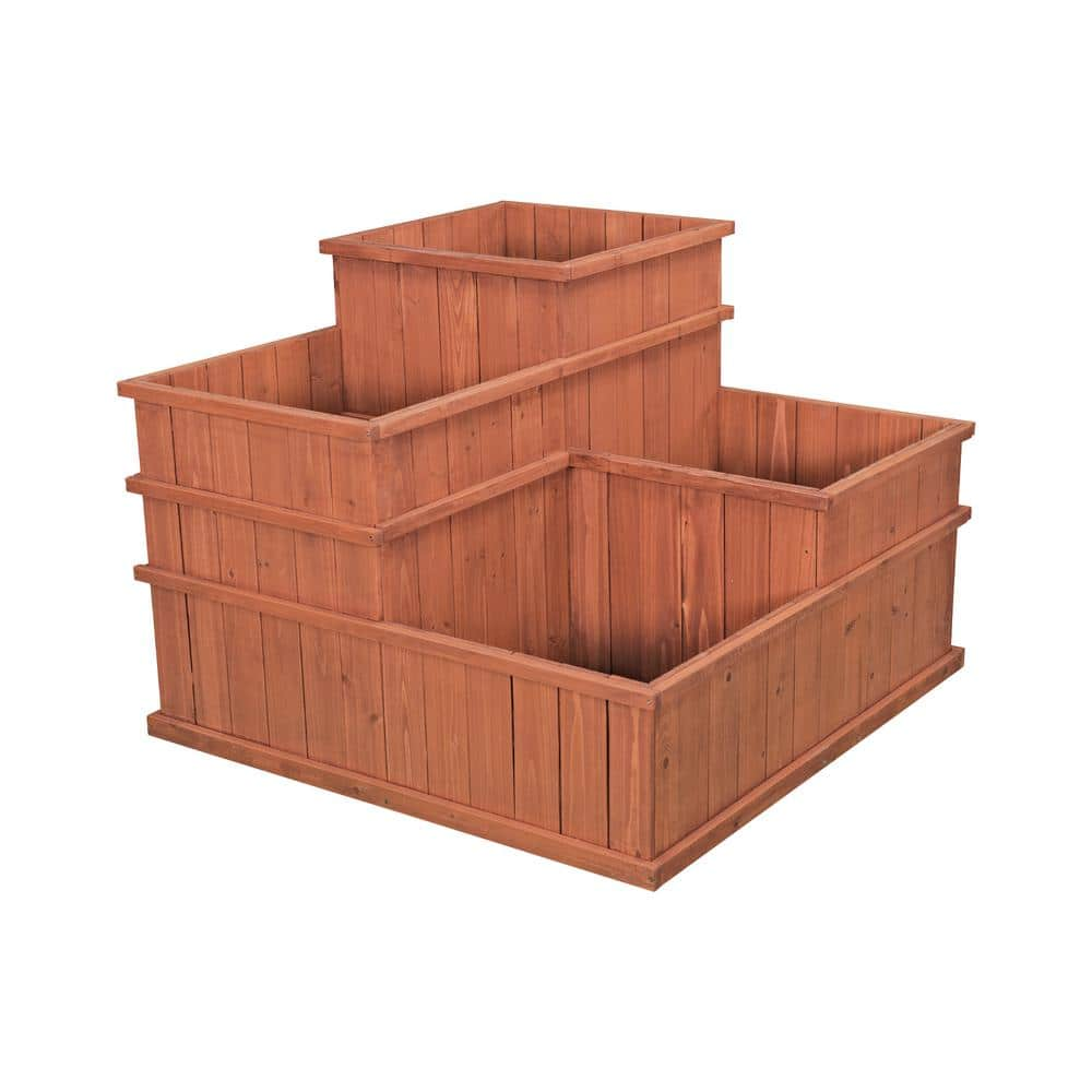 Leisure Season Wooden Multi Level Planter MLP3232