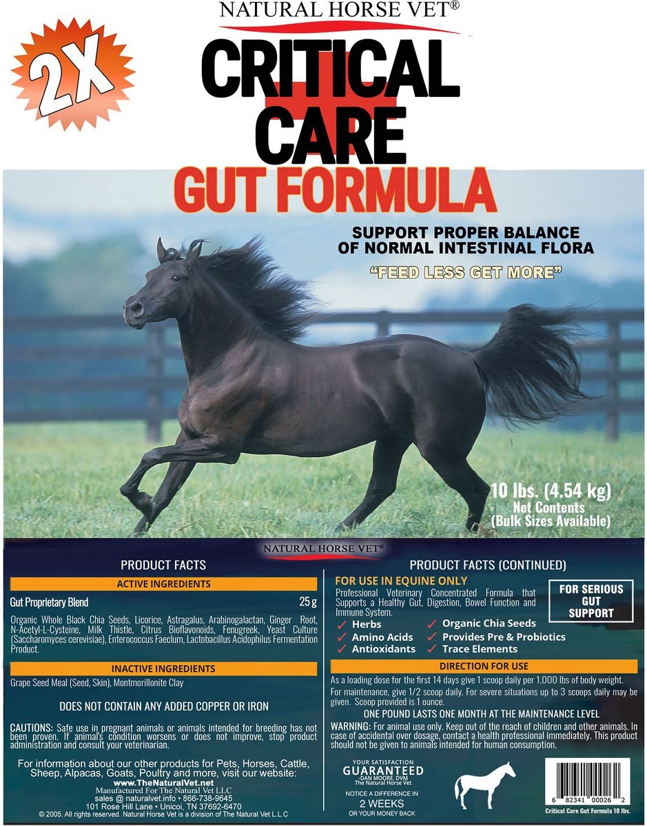 Natural Horse Vet Critical Care Gut Formula Horse Supplement