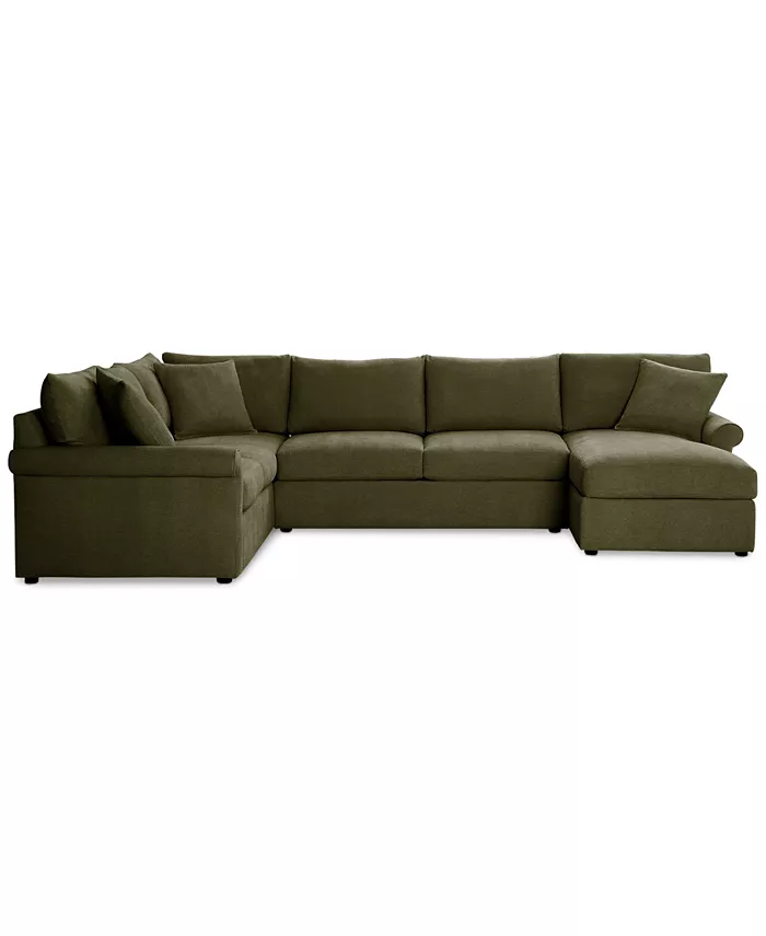 Furniture Wrenley 138 3-Pc. Fabric Sectional Chaise Sofa