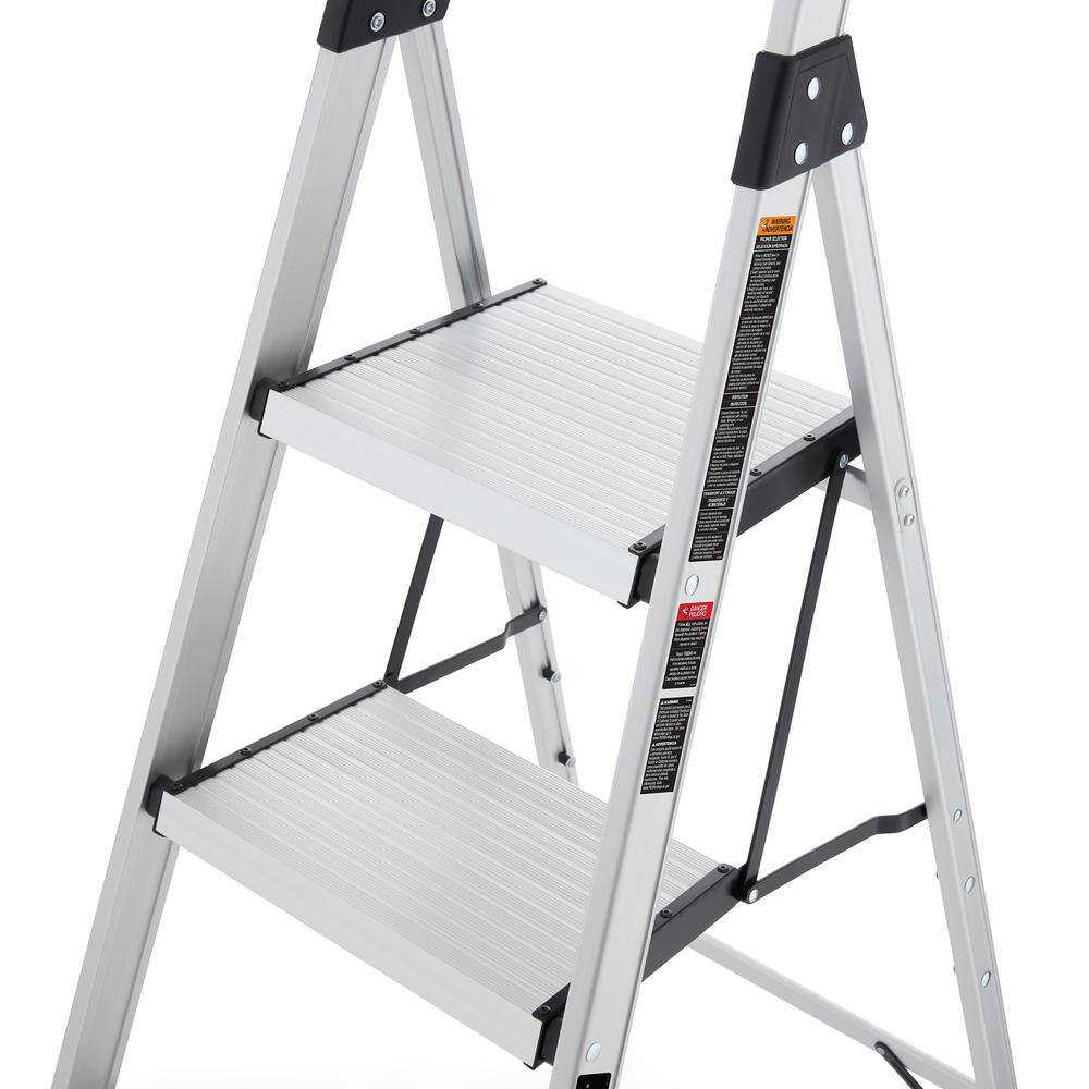 Gorilla Ladders 4 .5 ft. Aluminum Dual Platform Step Ladder with Project Bucket ( 9 ft. Reach ) 250 lbs. Capacity Type I Duty Rating GLA-4XB