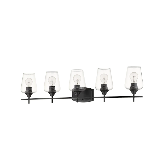 Z-Lite Joliet 38-in 5-Light Matte Black Modern/Contemporary Vanity Light (473-5V-MB)