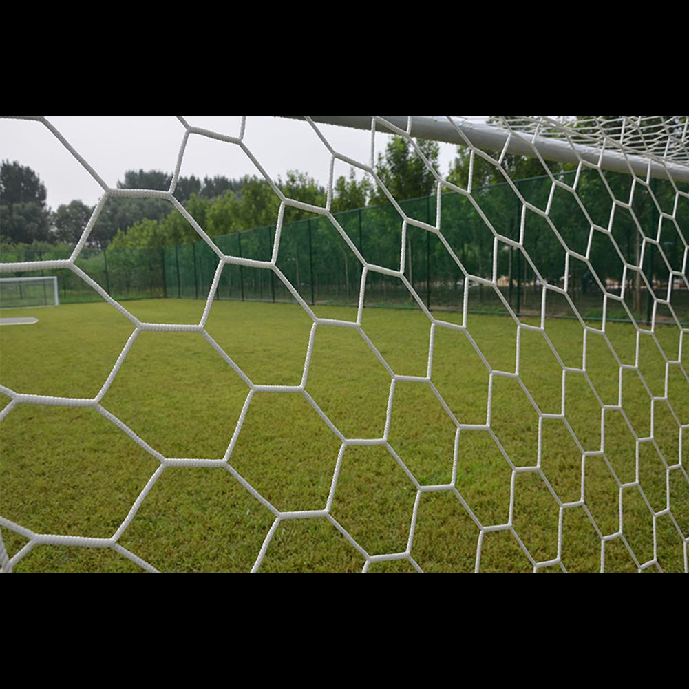 Polyester soccer goal net - 4 mm rope - Full size substitute soccer goal net - Heavy duty soccer net - Posts not included