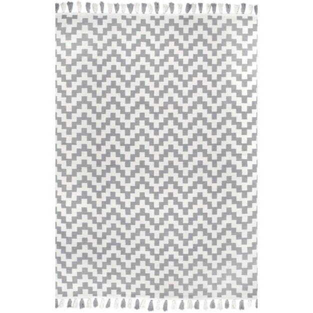 Nuloom Priya Chevron Cotton Tassel Area Rug