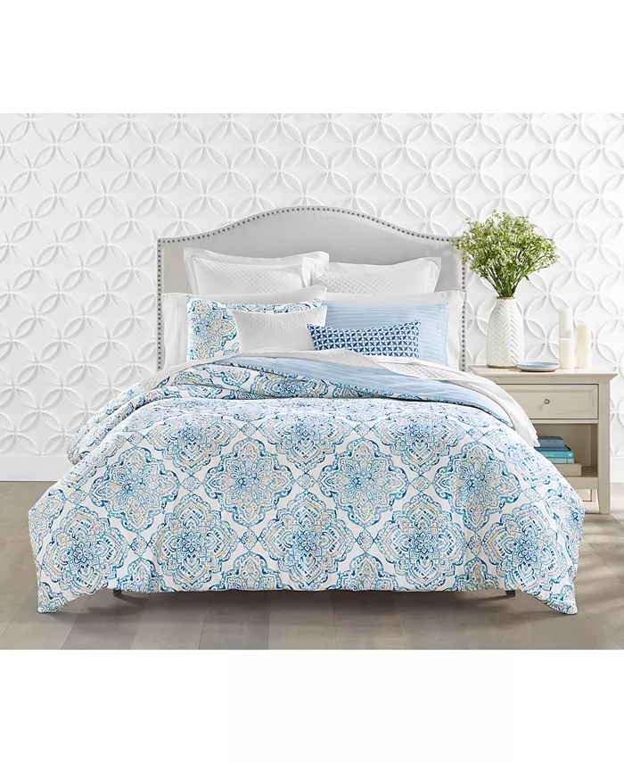 Charter Club Coastal Medallion 2-Pc. Duvet Cover Set， Twin，