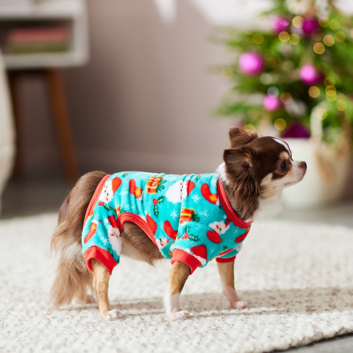 Frisco Santa's Gifts Dog and Cat Cozy Plush Fleece PJs