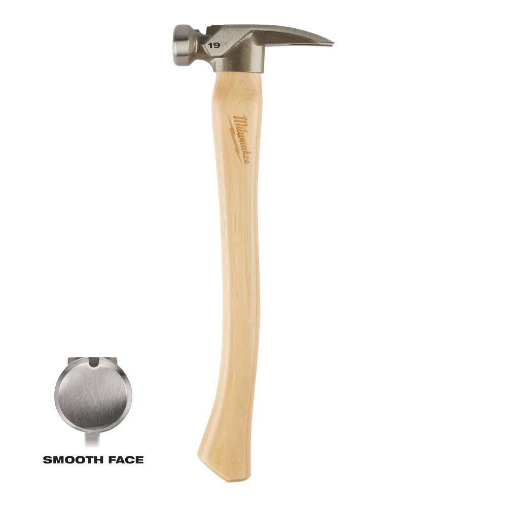 MW 19 oz. Smooth Face Hickory Wood Framing Hammer 48-22-9519