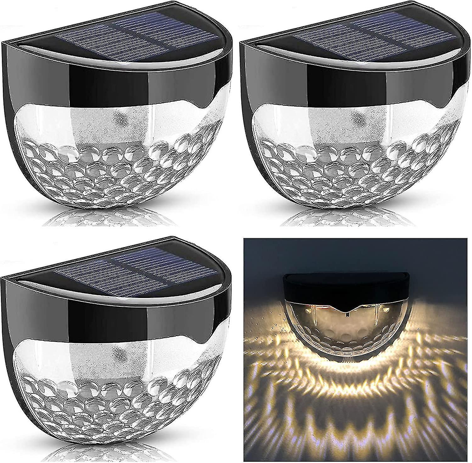 4 Pack Solar Led Lights Ip65 Waterproof Outdoor Fence Solar Lights