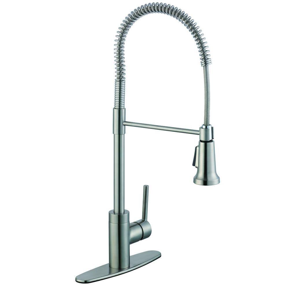 Glacier Bay 1200 Series Single-Handle Pull-Down Sprayer Kitchen Faucet in Stainless Steel 67556-0008D2