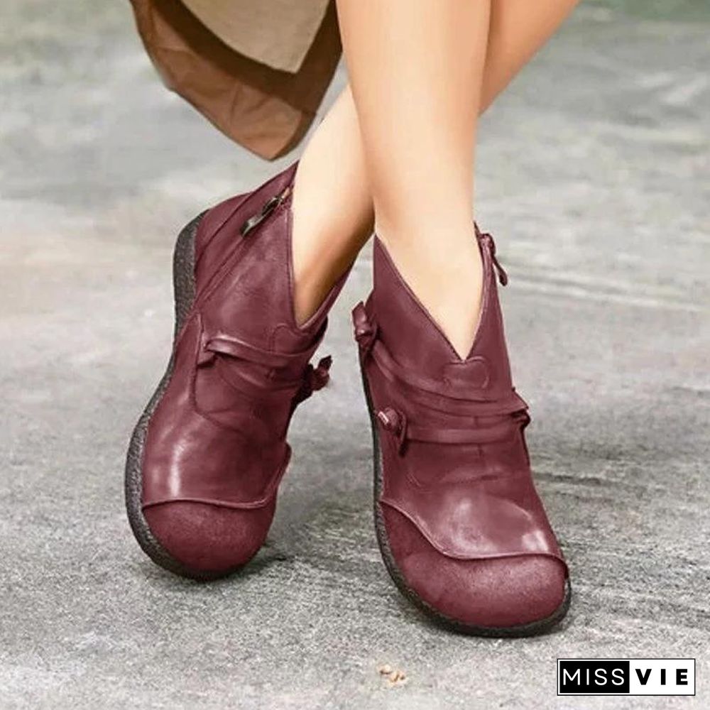 Flat Heel Casual Women Boots