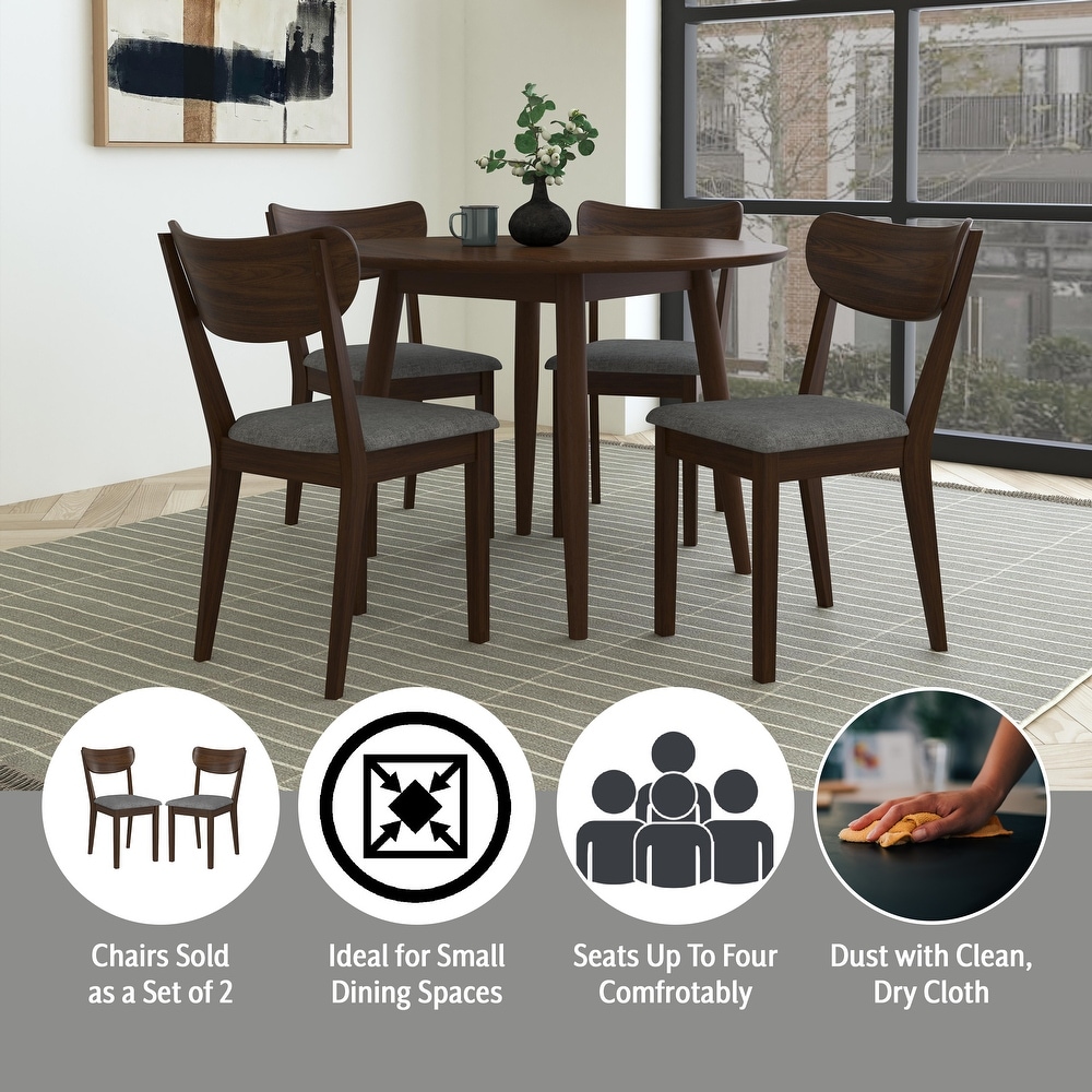 Hillsdale San Marino 5 Piece Round Wood Dining Set  Chestnut