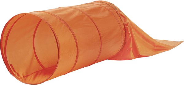 Outward Hound Zip and Zoom Closed Tunnel Chute Attachment with Metal Stakes Dog Agility Kit， Orange