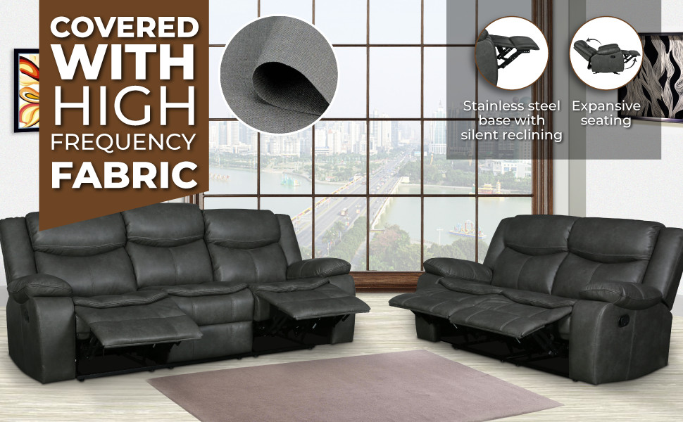 Arlington Leather Air Reclining Sofa 2 Piece Set   Contemporary   Living Room Furniture Sets   by Luxuriant Furniture  Houzz