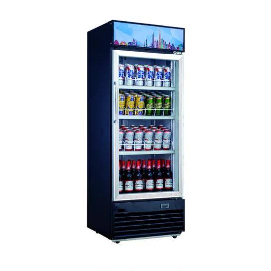 Cooler Depot 28 in. W 14.7 cu. ft. Upright Commercial One Single Glass Door Refrigerator in Black DXXDSM-15R