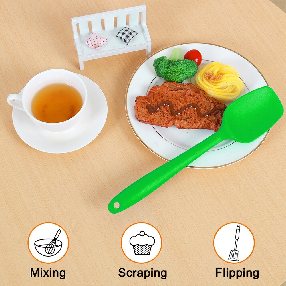 3pcs Silicone Spatula Heat Resistant Rubber Scraper for Cooking Baking   3 Pcs