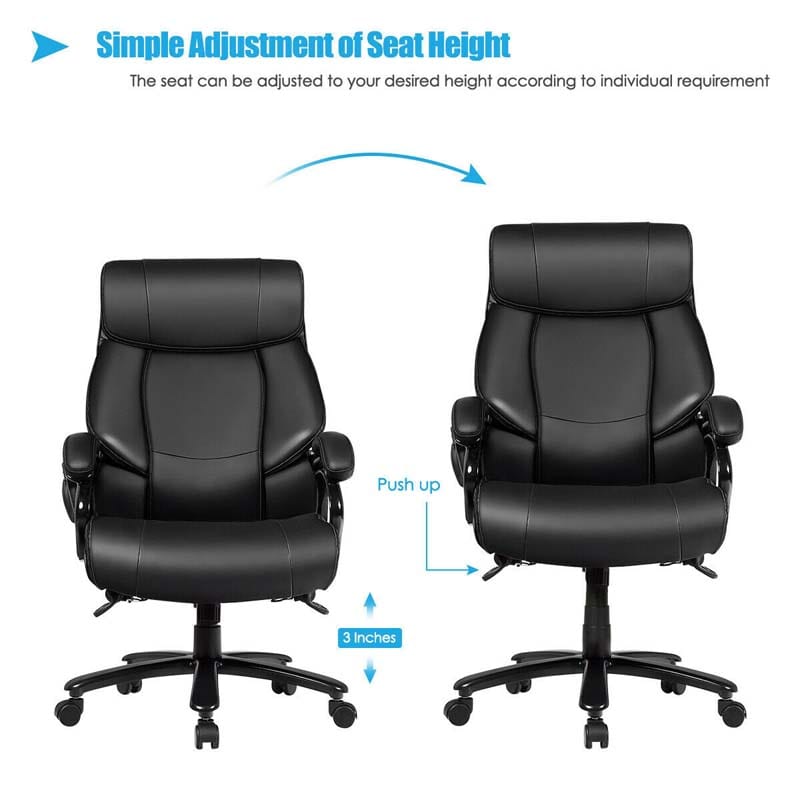 400 LBS Big & Tall Massage Office Chair PU Leather Executive Chair High Back Computer Desk Chair