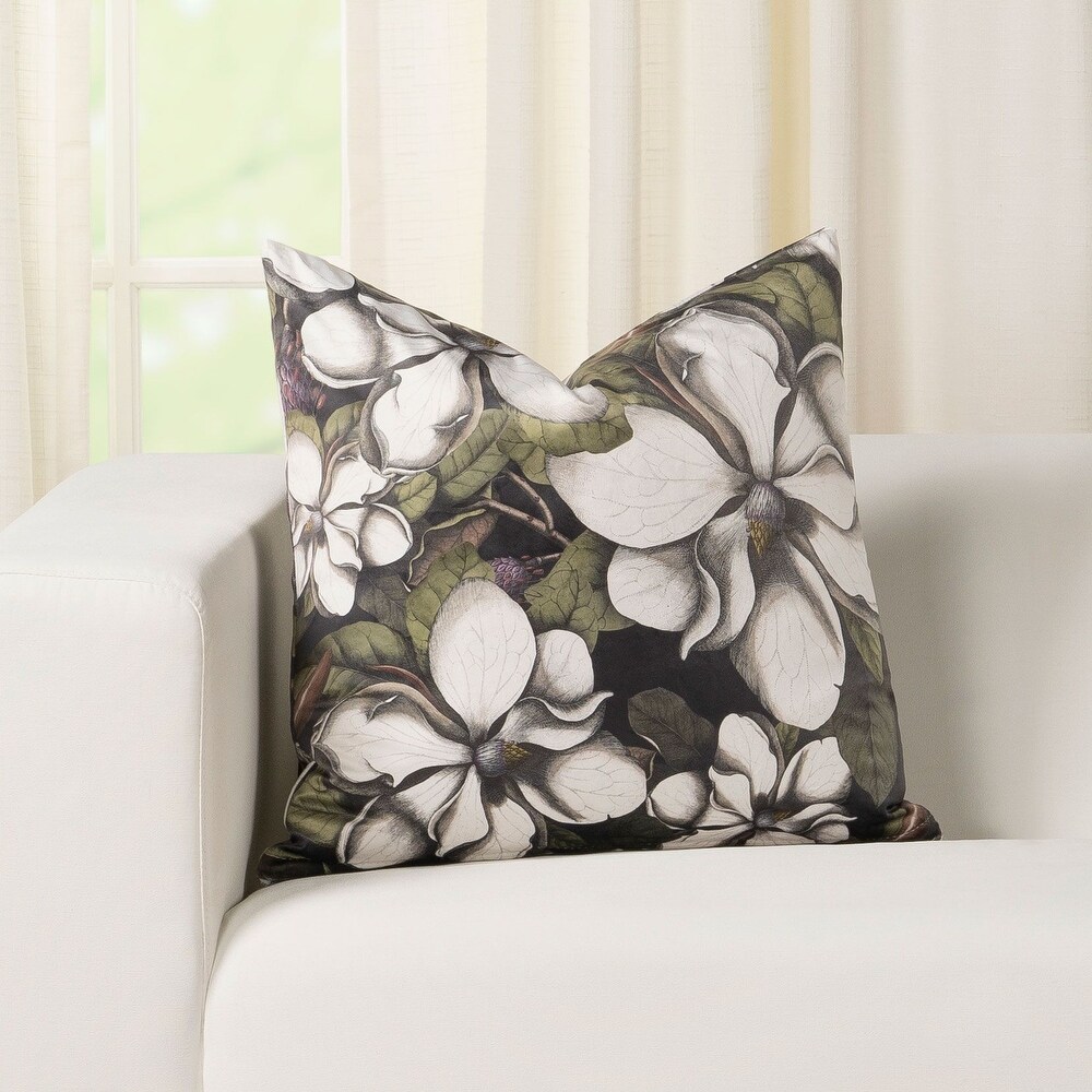 Smithsonian Sweet Magnolias Velvet Throw Pillow