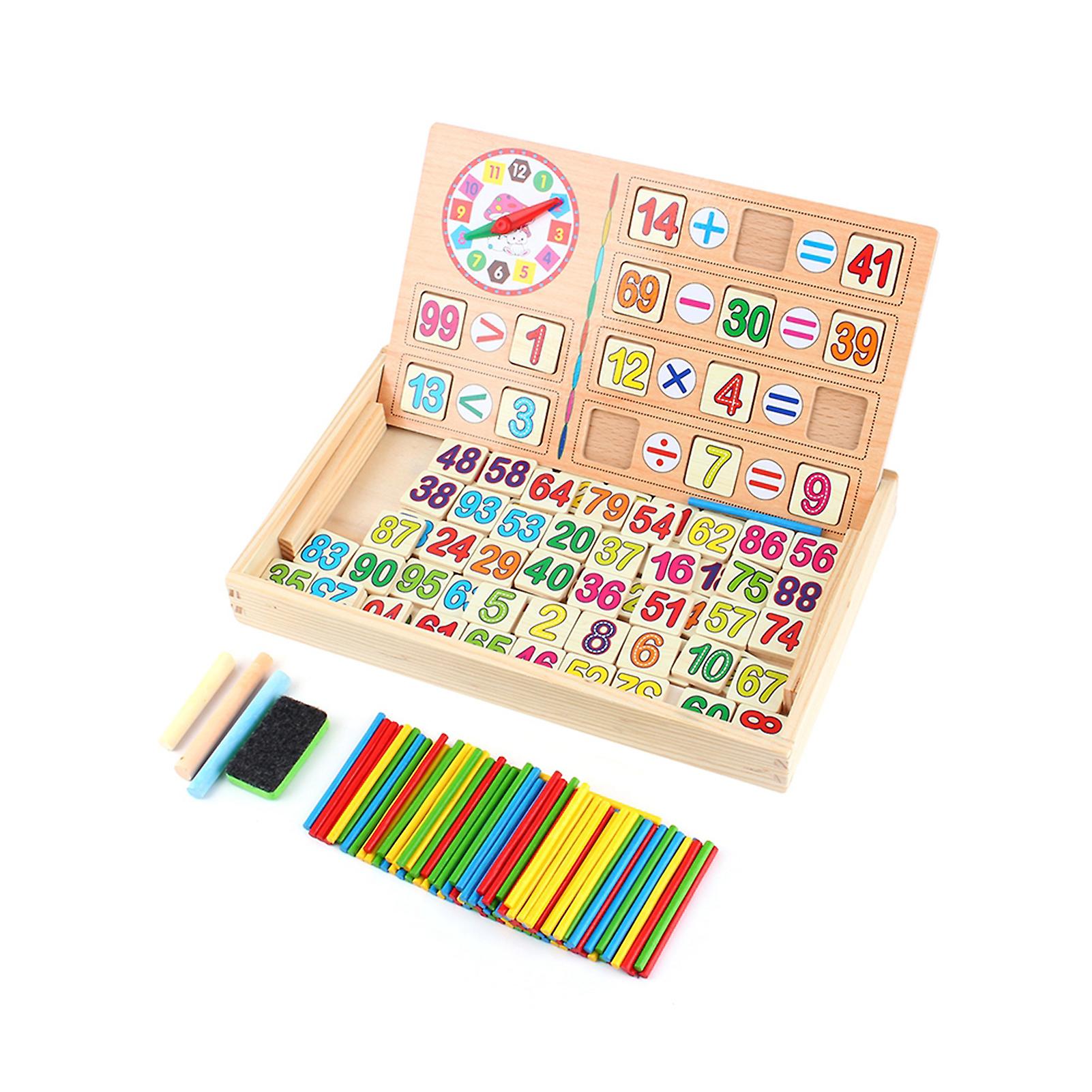 Math Toy Sticks Number Calculate Toy Kids Educational Wooden Preschool Counting Game Toy