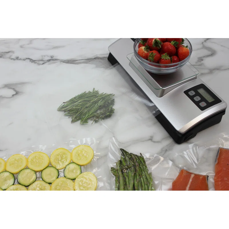 Nesco VSS-01 Automatic Food Vacuum Sealer with Digital Scale and Bag Starter Kit， Silver