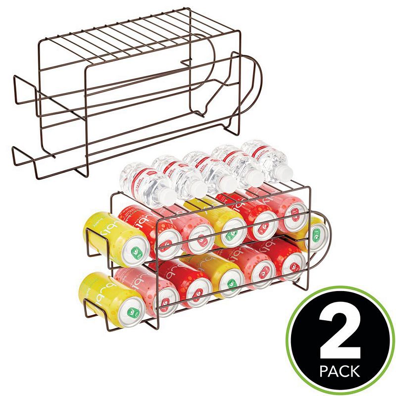 mDesign Metal 2-Tier Pop/Soda and Food Can Storage Dispenser