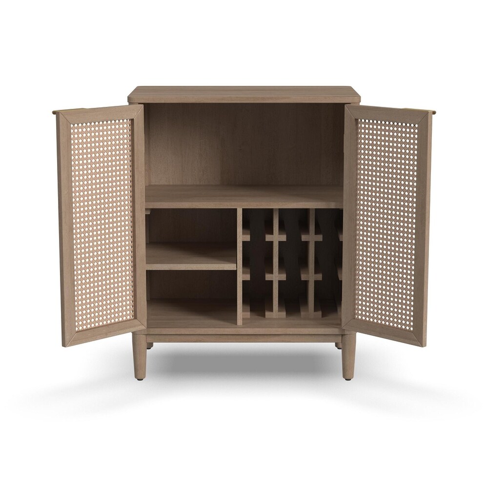 Brentwood Brown Wood Bar Cabinet   29\